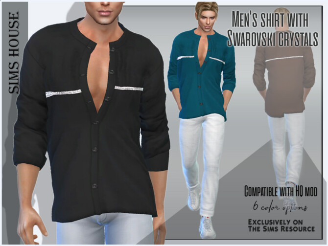 Men’s shirt with Swarovski crystals by Sims House at TSR