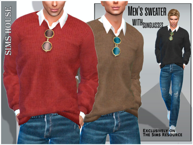 Men’s sweater with sunglasses by Sims House at TSR