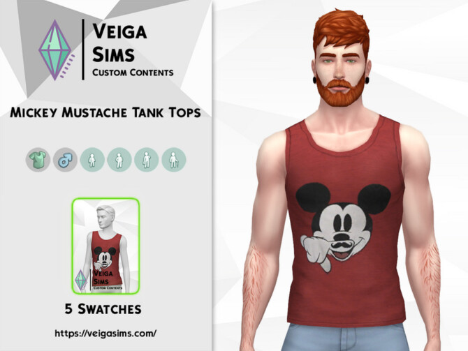 Mickey Mustache Tank Tops by David_Mtv at TSR