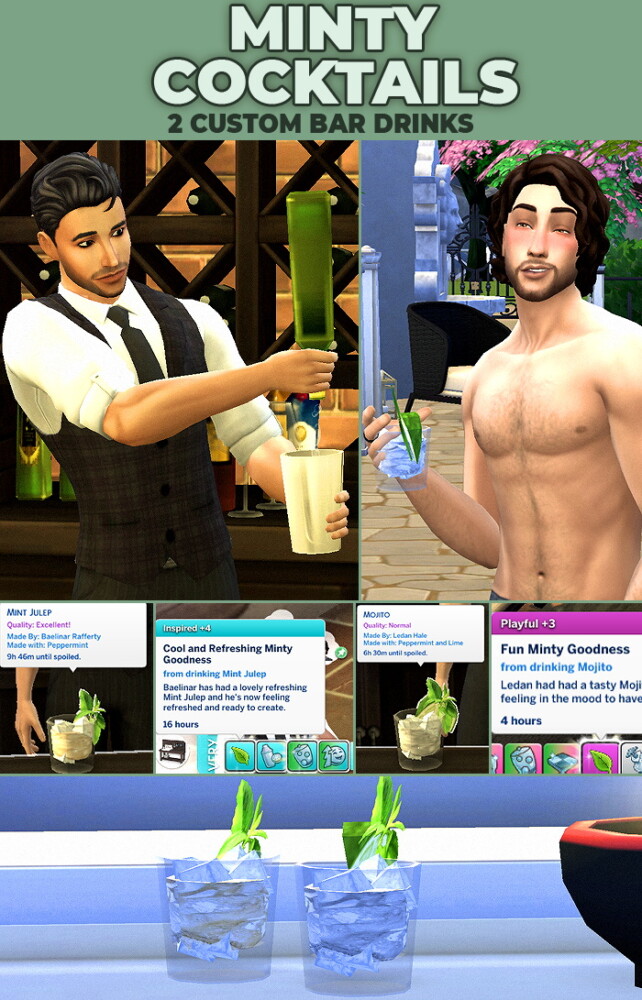 Minty Cocktails Custom Recipe at Mod The Sims 4