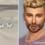 Monarch Earrings Male by Christopher067 at TSR