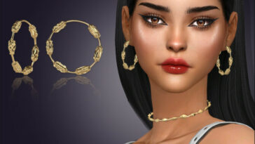 Morel Hoop Earrings by feyona at TSR