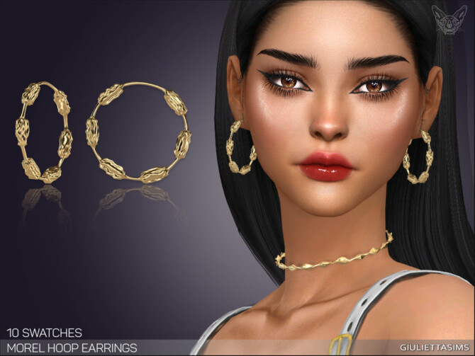 Morel Hoop Earrings by feyona at TSR