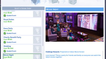 Movie Night event at Kiara’s Sims 4 Blog