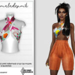 Multi Abstract Print Halterneck Crop Top MC276 by mermaladesimtr at TSR