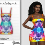 Multi Print Mini Dress MC261 by mermaladesimtr at TSR