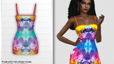 Multi Print Mini Dress MC261 by mermaladesimtr at TSR