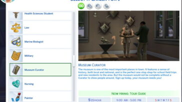 Museum Curator Career by missyhissy at Mod The Sims 4