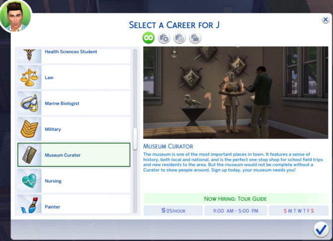 Museum Curator Career by missyhissy at Mod The Sims 4