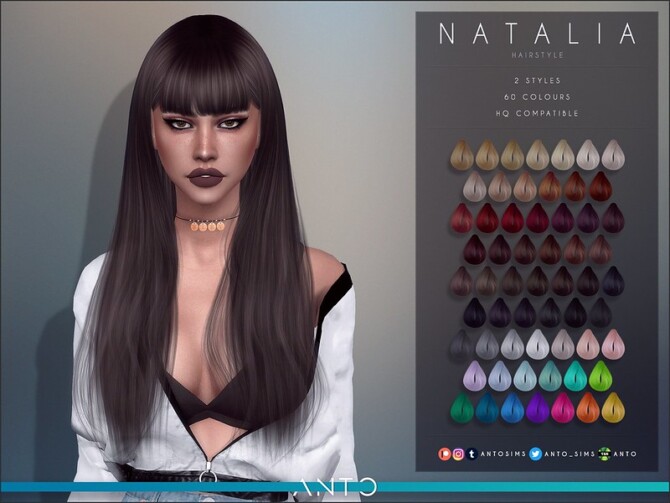 Natalia hair with fringe by Anto at TSR