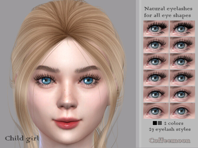 Natural eyelashes for all eye shapes (Child girl) by coffeemoon at TSR