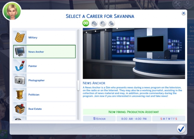 News Anchor Career at Kiara’s Sims 4 Blog