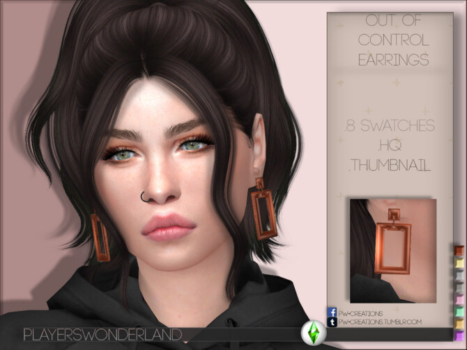 Out Of Control Earrings by PlayersWonderland at TSR