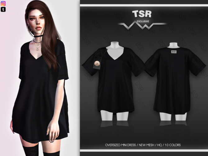 Oversized Mini Dress BD467 by busra-tr at TSR