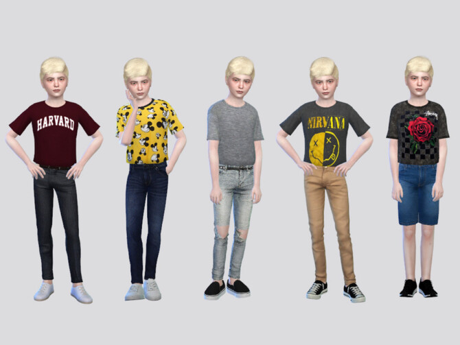 Oversized Tucked Tees Boys by McLayneSims at TSR