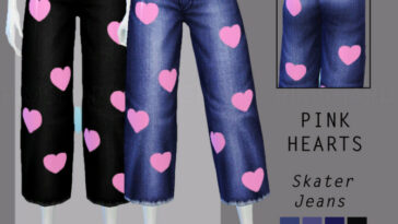 PINK HEARTS SKATER JEANS at Rimshard Shop