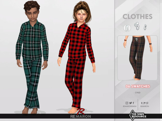 Pajamas Pants 01 for Child Sim by remaron at TSR