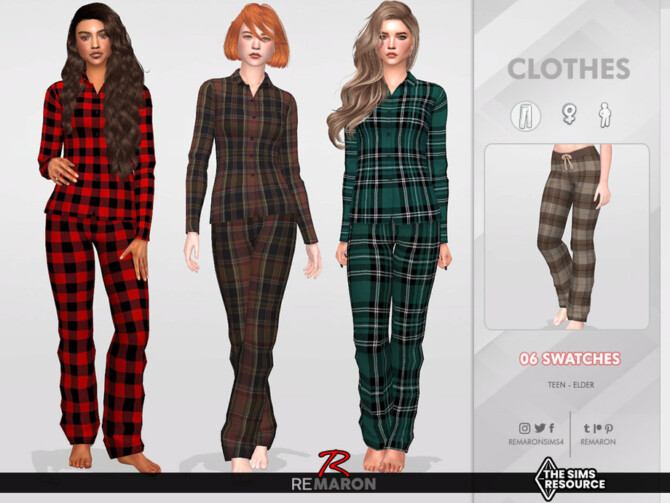 Pajamas Pants 01 for female Sim by remaron at TSR