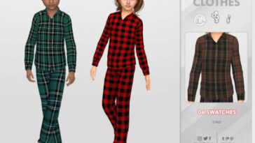 Pajamas Shirts 01 for Child Sim by remaron at TSR