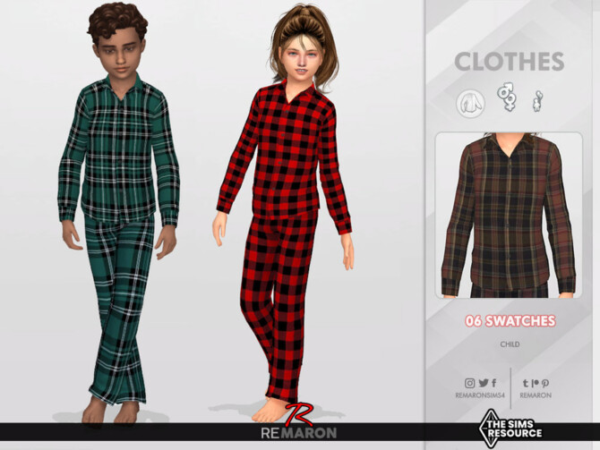 Pajamas Shirts 01 for Child Sim by remaron at TSR