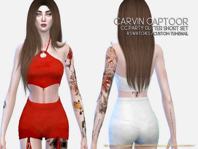 Party Glitter Shorts Set by carvin captoor at TSR