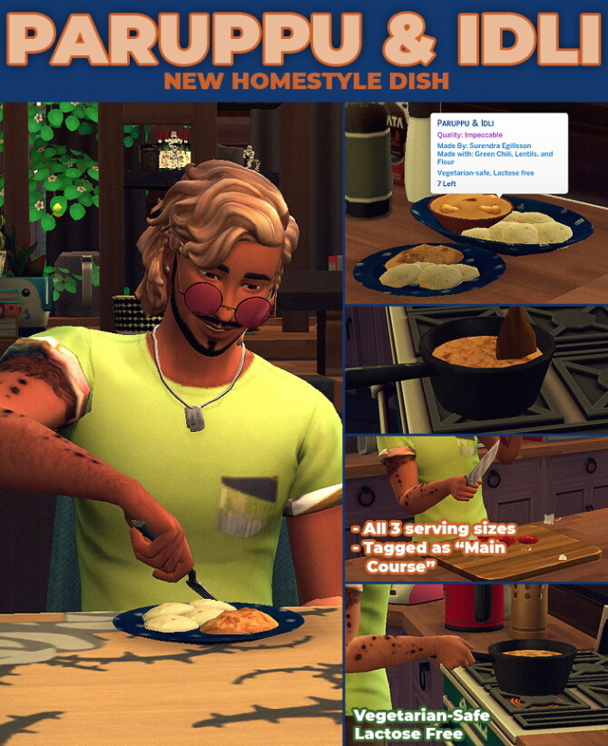 Paruppu & Idli Custom Recipe by RobinKLocksley at Mod The Sims 4