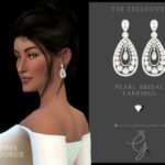 Pearl Bridal Earrings by Glitterberryfly at TSR