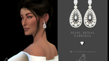 Pearl Bridal Earrings by Glitterberryfly at TSR