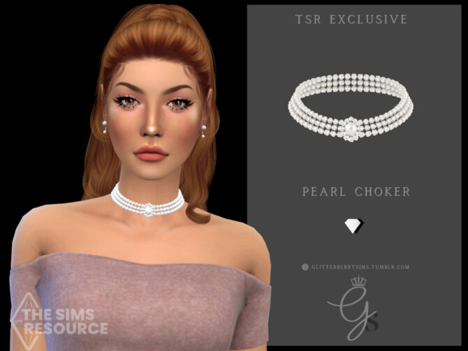 Pearl Choker by Glitterberryfly at TSR