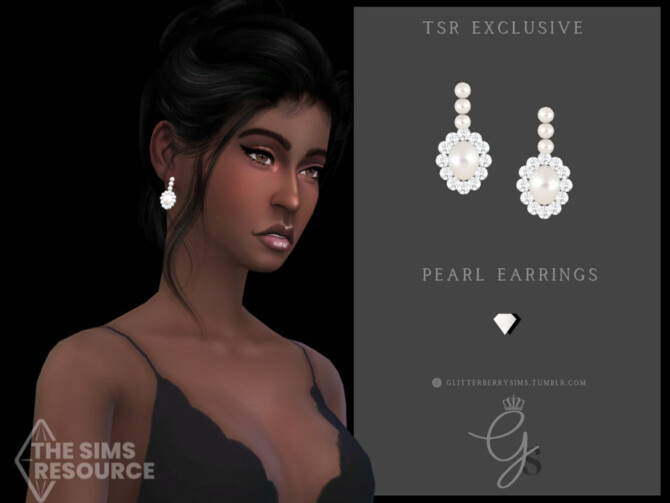 Pearl Earrings by Glitterberryfly at TSR