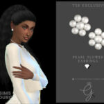 Pearl Flower Earrings by Glitterberryfly at TSR