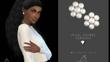 Pearl Flower Earrings by Glitterberryfly at TSR