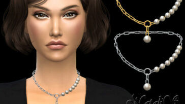 Pearl fragment chain necklace by NataliS at TSR