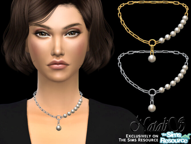 Pearl fragment chain necklace by NataliS at TSR