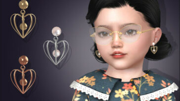 Physalis Pearl Earrings For Toddlers by feyona at TSR