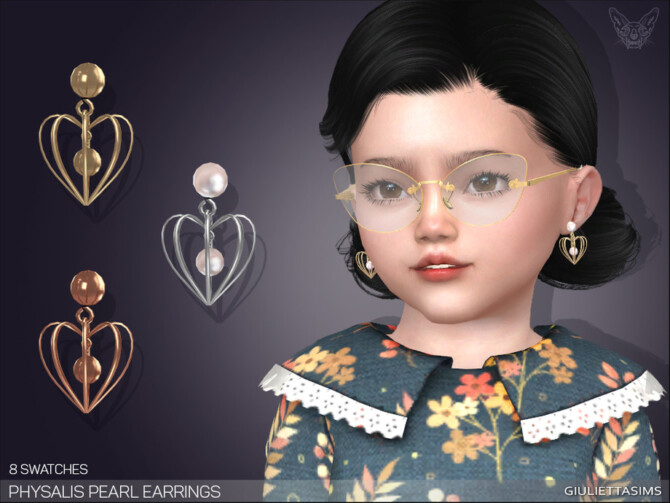 Physalis Pearl Earrings For Toddlers by feyona at TSR