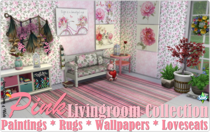 Pink Livingroom Collection at Annett’s Sims 4 Welt