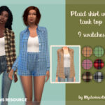 Plaid shirt with tank top by MysteriousOo at TSR