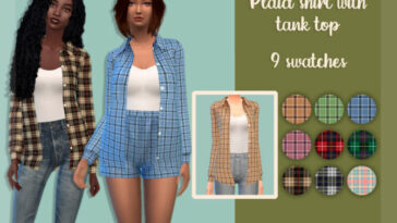 Plaid shirt with tank top by MysteriousOo at TSR