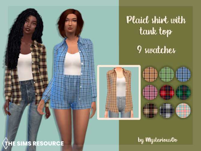 Plaid shirt with tank top by MysteriousOo at TSR