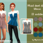 Plaid short sleeve blouse by MysteriousOo at TSR