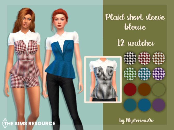 Plaid short sleeve blouse by MysteriousOo at TSR