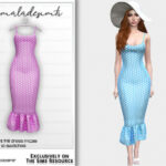 Polkadot Print Frill Dress MC218 by mermaladesimtr at TSR