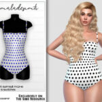 Polkadot Print Swimsuit MC246 by mermaladesimtr at TSR