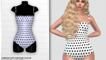 Polkadot Print Swimsuit MC246 by mermaladesimtr at TSR