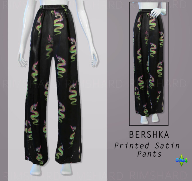 Printed Satin Pants at Rimshard Shop