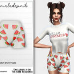 Pyjamas Set Watermelon Short MC215 by mermaladesimtr at TSR