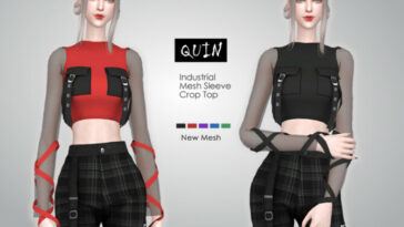 QUIN Ribbon sleeves Top by Helsoseira at TSR