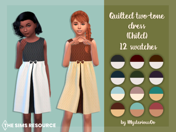 Quilted two-tone dress Child by MysteriousOo at TSR