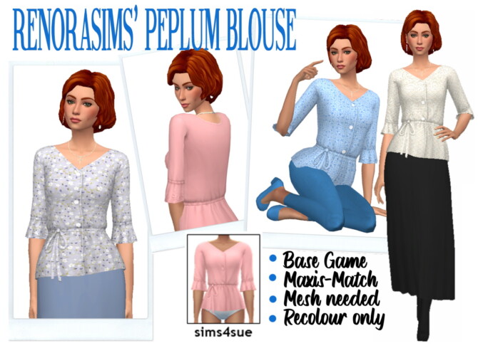 RENORASIMS’ PEPLUM BLOUSE at Sims4Sue